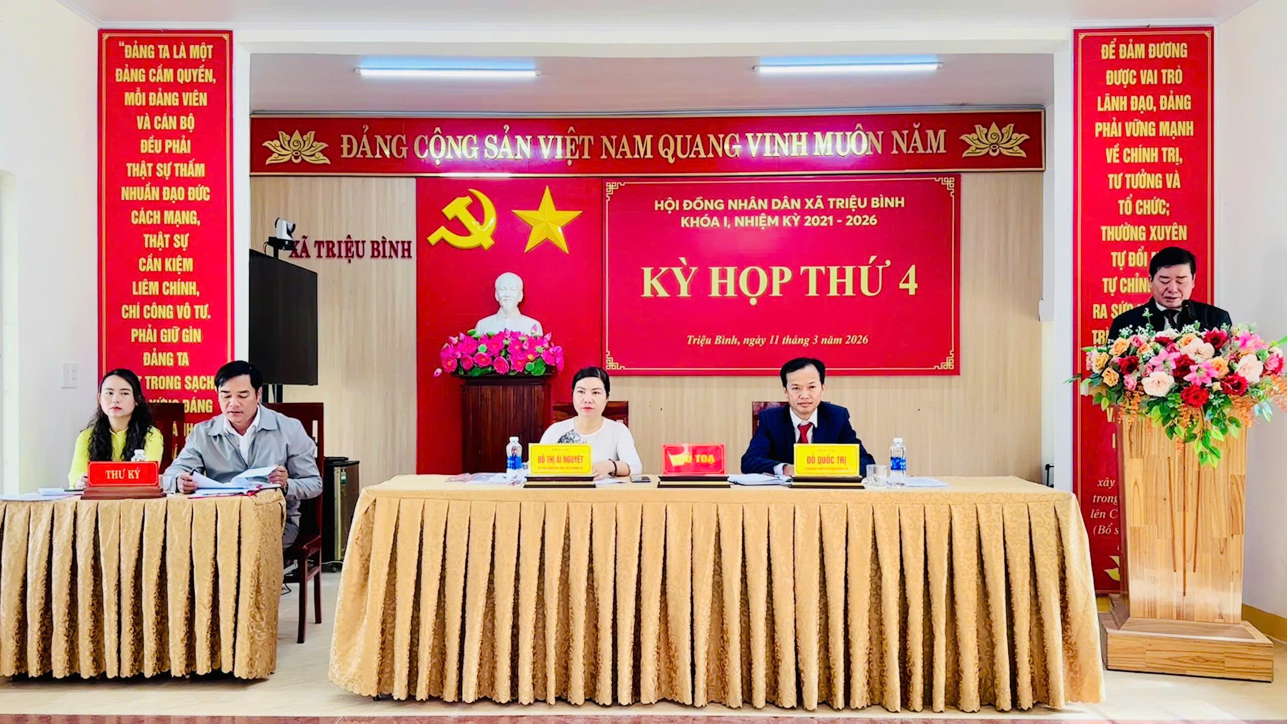 HĐND xã Triệu Bình tổ chức Kỳ họp thứ 4 - kỳ họp tổng kết nhiệm kỳ 2021 – 2026
